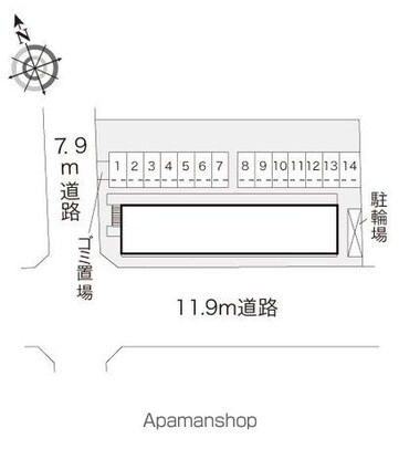 レオパレスアベニュー新涯Ⅱ[1K/23.18m2]の配置図