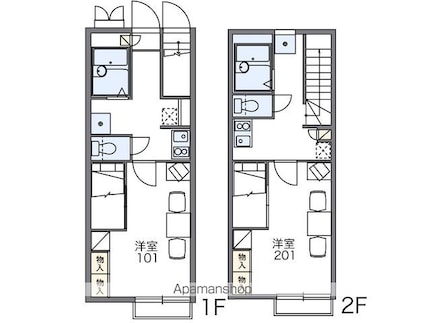 レオパレスフローラ湯築[1K/23.71m2]の間取図