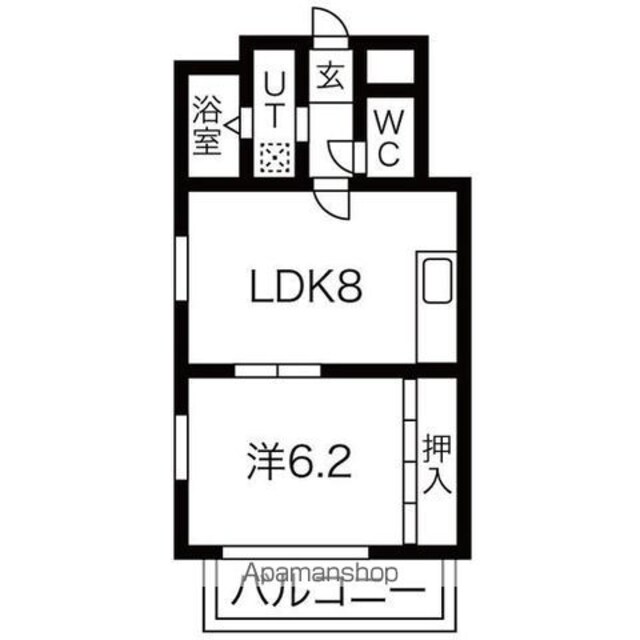 エムワン一社[1LDK/33.4m2]の間取図