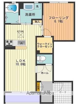 ラ・ヴィラーチェ　デュオ[1LDK/44.45m2]の間取図