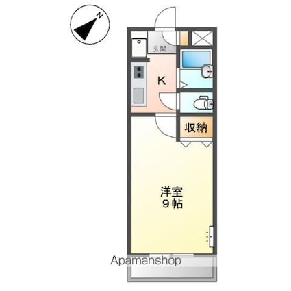 セゾンしおひⅡ[1K/26.18m2]の間取図
