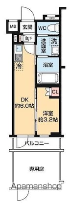 東京都中野区新井５丁目[1DK/25.67m2]の間取図