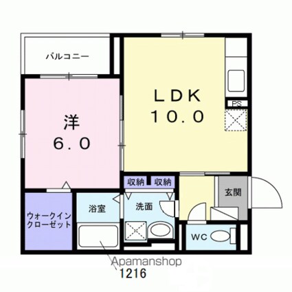 アジュール千川[1LDK/40.2m2]の間取図