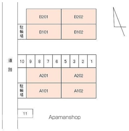 フレグランス木太Ａ・Ｂ[3LDK/60.98m2]の配置図