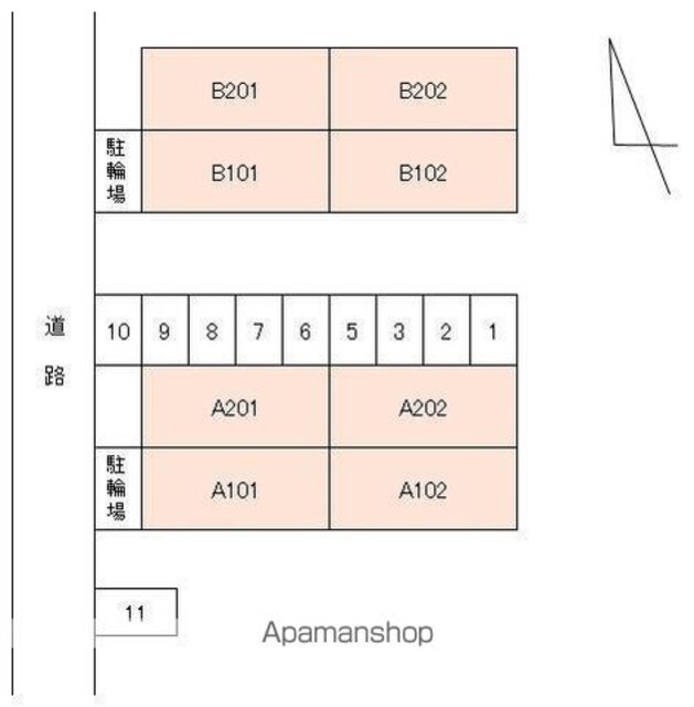フレグランス木太Ａ・Ｂ[3LDK/60.98m2]の配置図