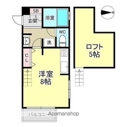 ヒューマンパレス新松戸Ⅱ[1K/22.2m2]の間取図