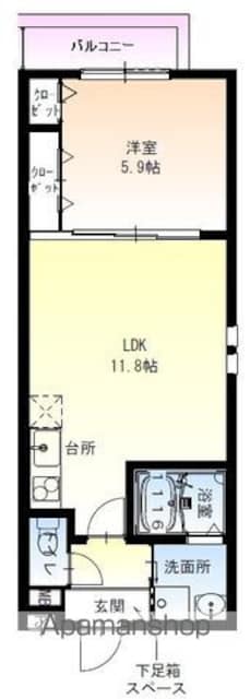 フジパレス和歌山木広サウス[1LDK/40.17m2]の間取図
