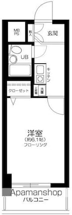 東京都板橋区仲宿[1K/18.55m2]の間取図