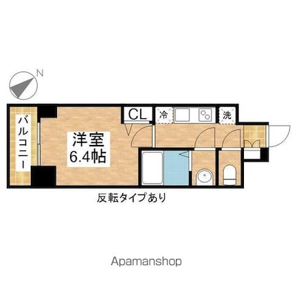 プレサンス広小路通今池[1K/22.23m2]の間取図