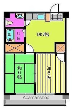 スペース２１[2DK/38.88m2]の間取図