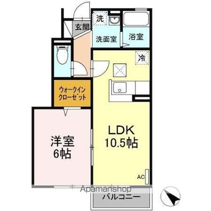東京都武蔵村山市岸１丁目[1LDK/40.98m2]の間取図