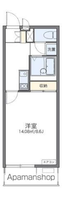 レオネクストポラリスⅠ[1K/26.08m2]の間取図