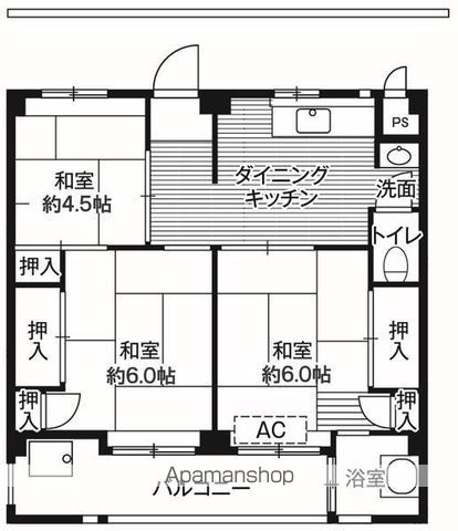 【ビレッジハウス愛生１号棟の間取り】