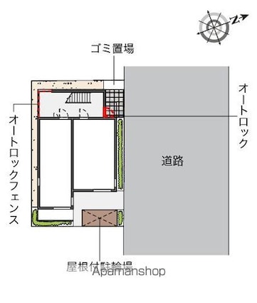 レオネクストタザーズ[1K/27.13m2]の配置図