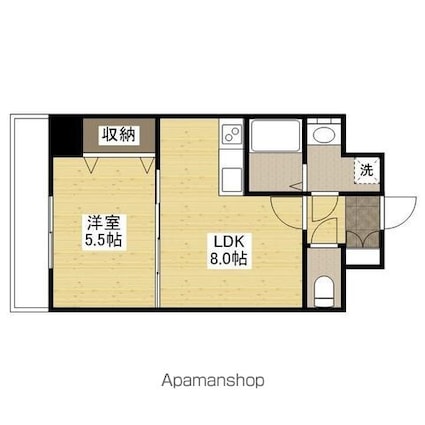 セリオンパレス[1LDK/34.4m2]の間取図