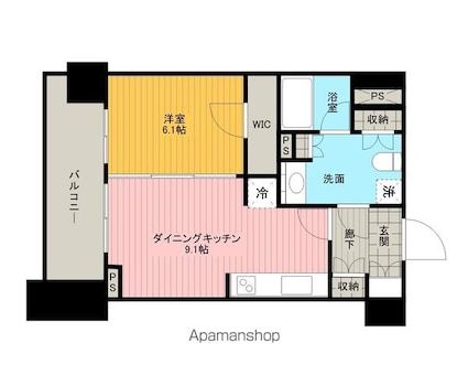 パークアクシス東陽町[1LDK/38.75m2]の間取図