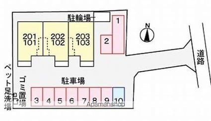 ドリーム・シャトーⅡ[2DK/45.77m2]の配置図