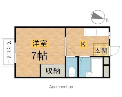 エルパティオ[1K/23.77m2]の間取図
