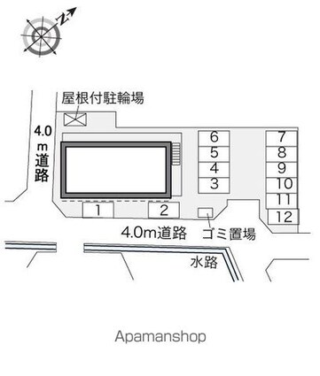レオパレスサンライズヤマニ[1K/22.35m2]の配置図