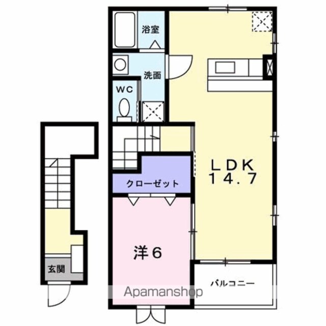 ウインド・ヒルⅡ[1LDK/52.64m2]の間取図