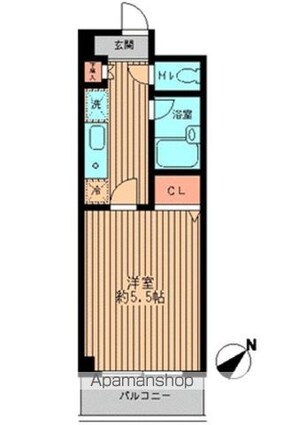 サウスシティ阿佐ヶ谷[1R/19.24m2]の間取図