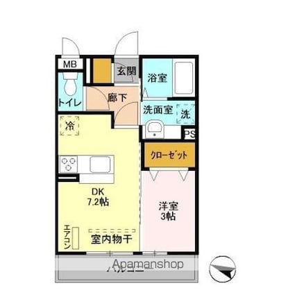 千葉県千葉市中央区南町３丁目[1DK/28.81m2]の間取図