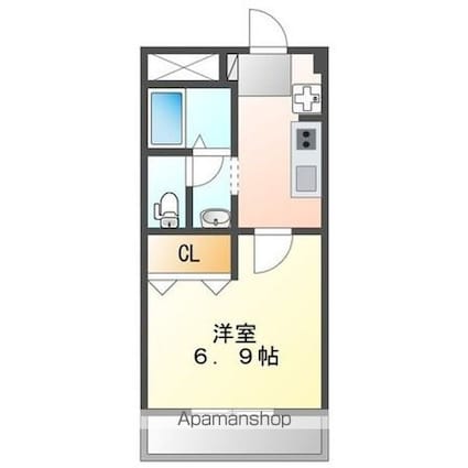 ＬｉｔｔｌｅＣｏｕｒｔＡＱＵＡ[1K/24.75m2]の間取図