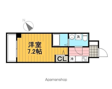 メインステージ亀戸[1K/23.15m2]の間取図