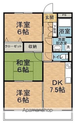 ＬＡ・ＶｉＥ・ＥＮ　ＴＡＫＡＩＤＥ[3DK/56.7m2]の間取図