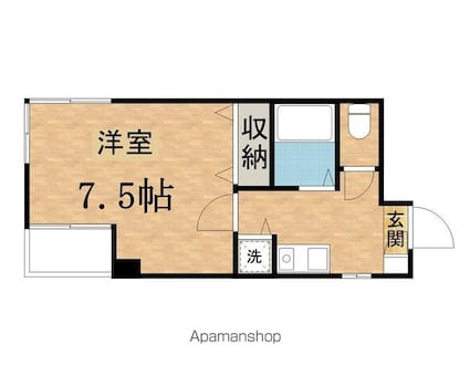 プラザ聖蹟[1K/23.1m2]の間取図