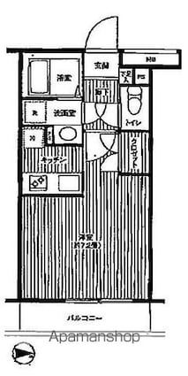 ル・ボワ武蔵境[1K/24.48m2]の間取図