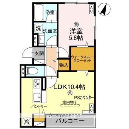 ピオーネ荘[1LDK/42.97m2]の間取図