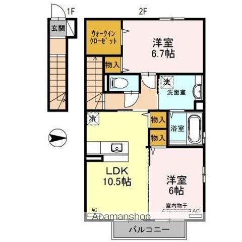 和歌山市湊のアパートの間取り