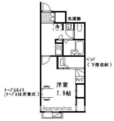 レオパレスＳｔａｇｅＡ[1K/23.61m2]の間取図