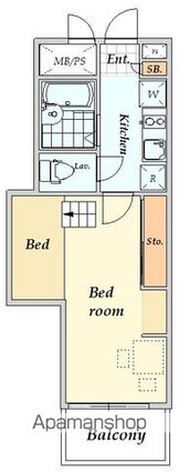 レオパレス駒場東大前[1K/19.87m2]の間取図