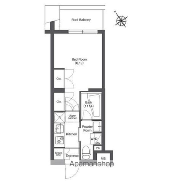 コンフォリア不動前[1K/21.46m2]の間取図
