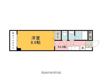 フォルム千田[1K/26m2]の間取図
