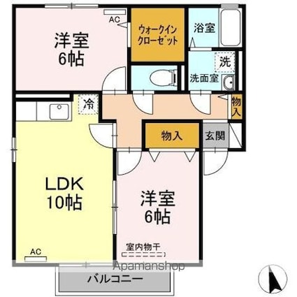 クオリティーエステート　・Ⅲ[2LDK/55.44m2]の間取図