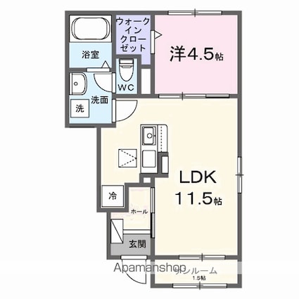 ハウス　レイワ７Ｎ[1LDK/40m2]の間取図