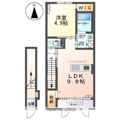 ユーパークウーノ[1LDK/43.36m2]の間取図