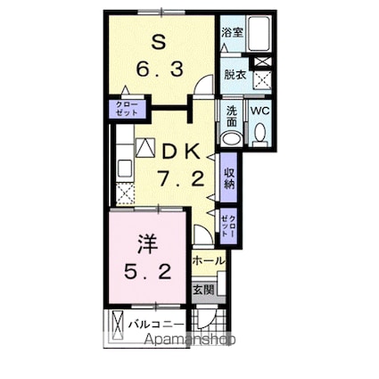 キャナール[1SDK/46.49m2]の間取図