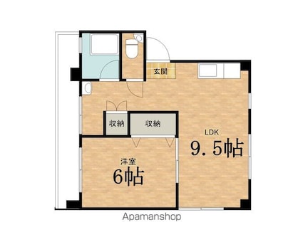角田ビル[1LDK/37m2]の間取図