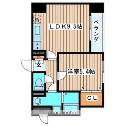 県庁前レジデンス[1LDK/36.63m2]の間取図