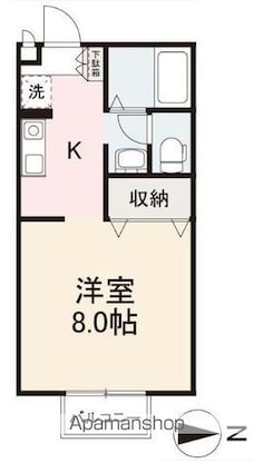 香川県高松市太田下町[1K/26.71m2]の間取図