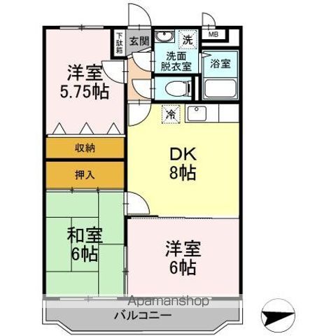 サンローゼ三島の間取り写真