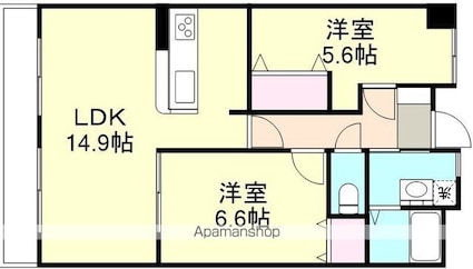 岡山県倉敷市川入[2LDK/66.15m2]の間取図