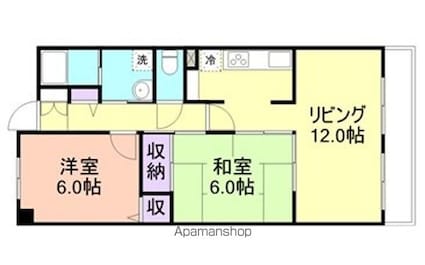 和歌山県和歌山市紀三井寺[2LDK/59.4m2]の間取図