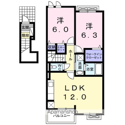 バーミィ　スクエア[2LDK/57.71m2]の間取図