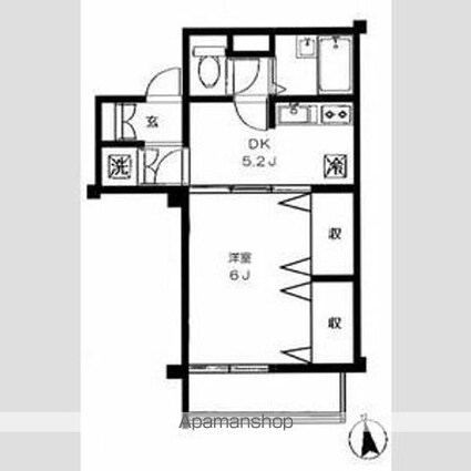 中銀弦巻マンシオン[1DK/31.53m2]の間取図