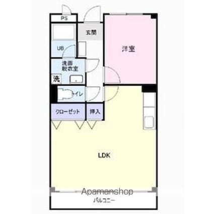リンピアハピネス[1LDK/48.6m2]の間取図